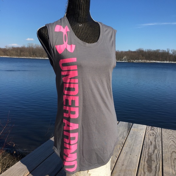 Under Armour Tops - Under Armour grey and pink sleeveless top